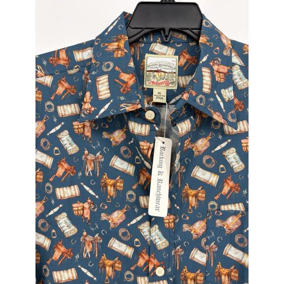 Kennington Rocking K Ranchwear Other - NWT Kennington Rocking K Ranchwear Western Cowboy Print Shirt XL Cotton